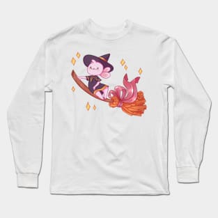 Witch bunny on a broom Long Sleeve T-Shirt